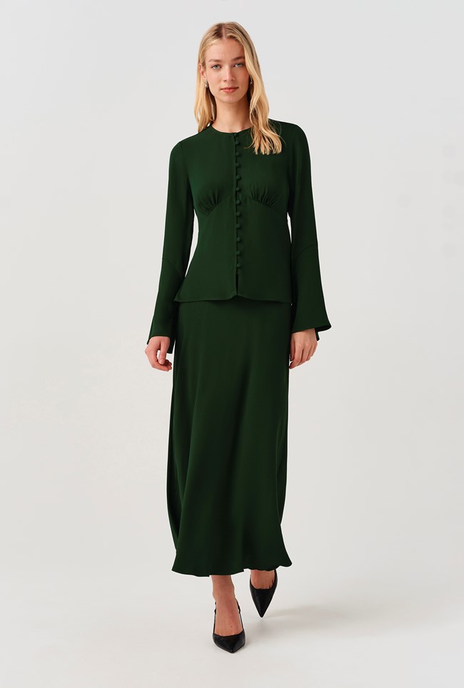 Lyra Midi Satin Skirt