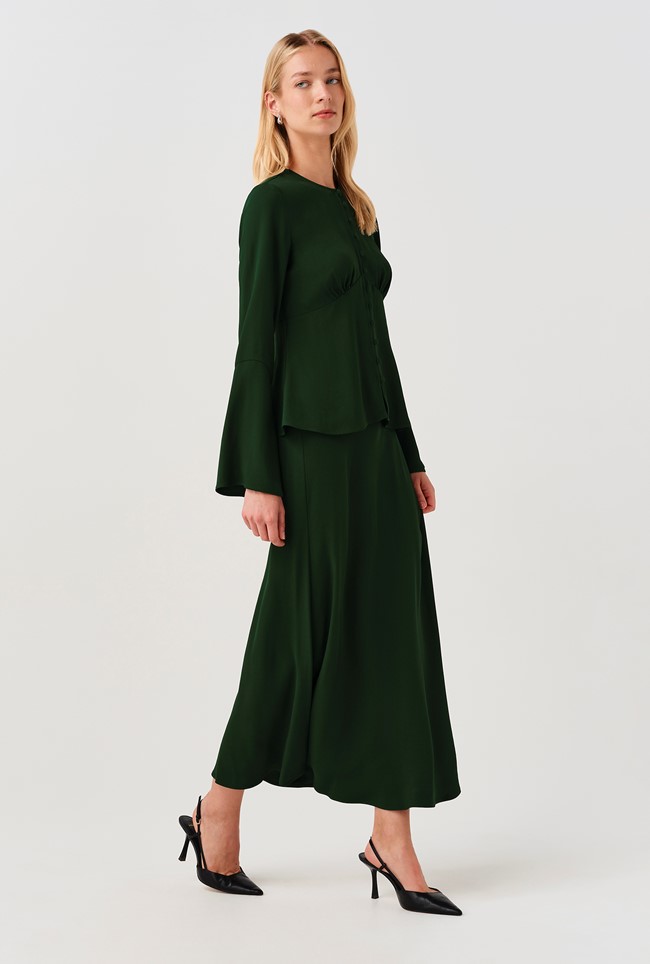 Lyra Midi Satin Skirt