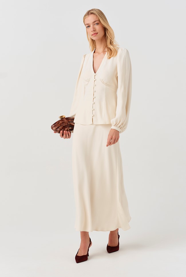Lyra Midi Satin Skirt