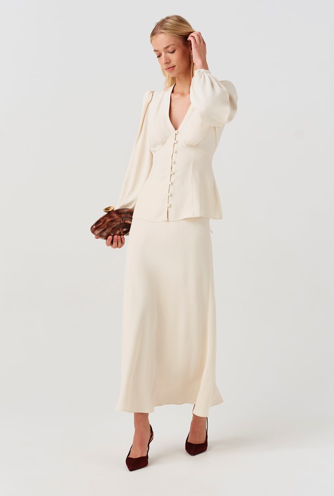 Lyra Midi Satin Skirt