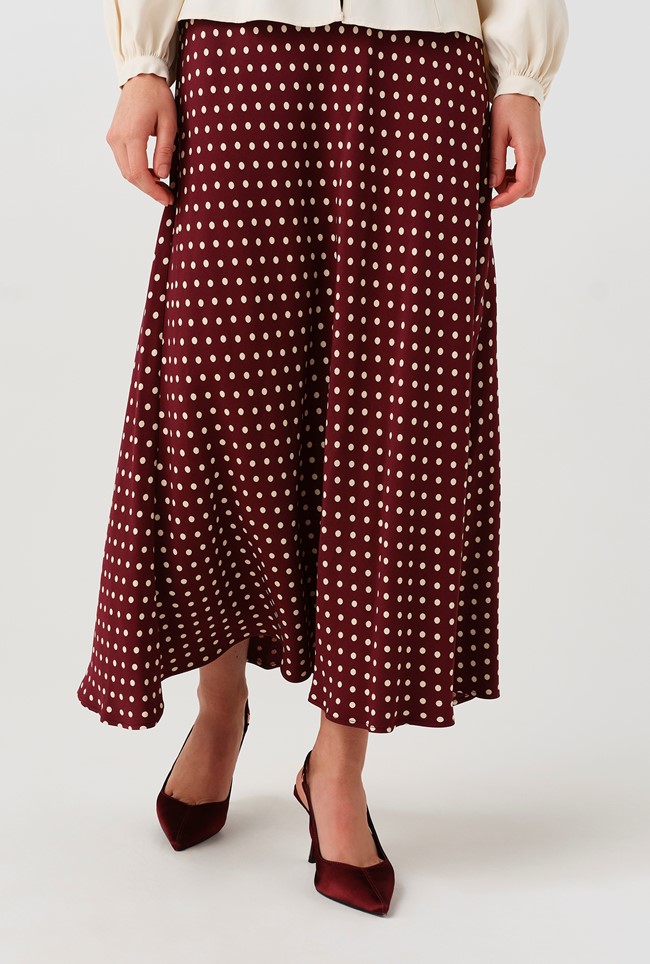 Lyra Spot Midi Satin Skirt