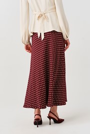 Lyra Spot Midi Satin Skirt