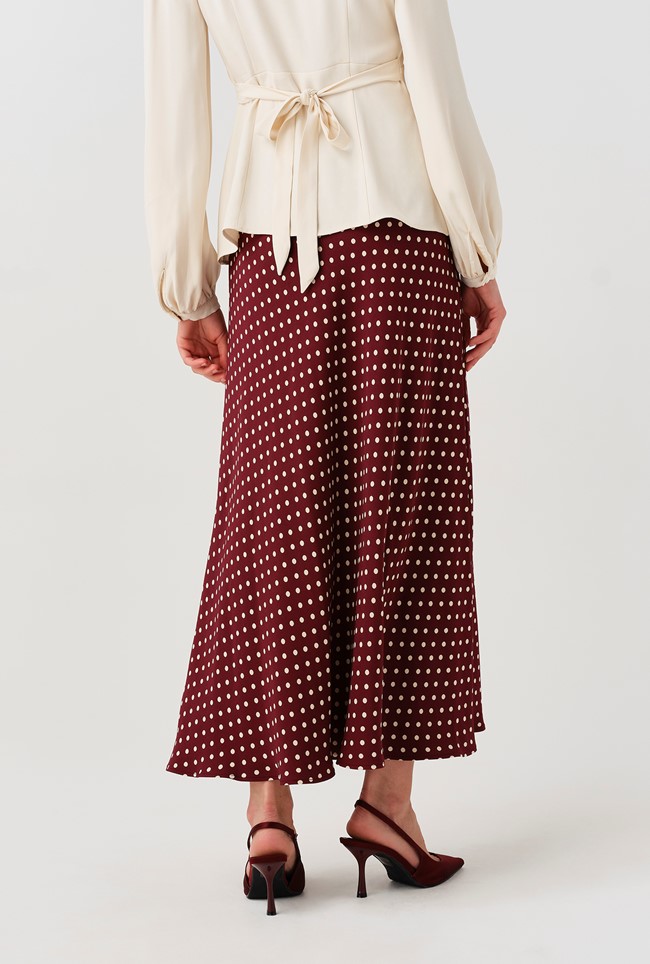 Lyra Spot Midi Satin Skirt