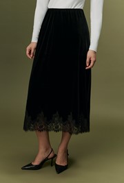 Solene Velvet Midi Skirt