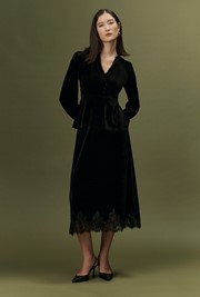 Solene Velvet Midi Skirt