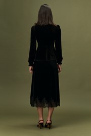 Solene Velvet Midi Skirt