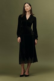 Solene Velvet Midi Skirt