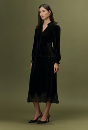 Solene Velvet Midi Skirt