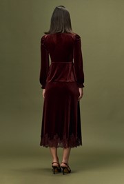 Solene Velvet Midi Skirt