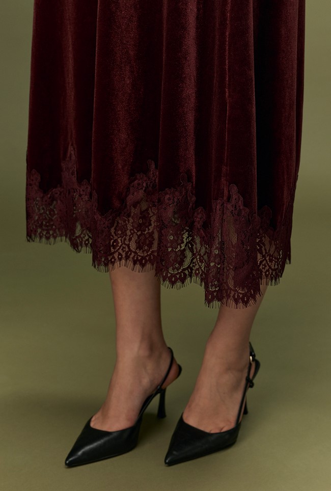 Solene Velvet Midi Skirt