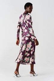 Luna Floral Satin Midi Slip Skirt