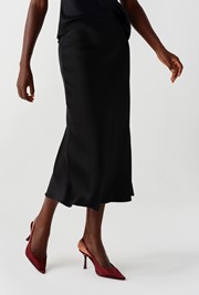 Luna Satin Midi Slip Skirt