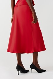 Luna Satin Midi Slip Skirt