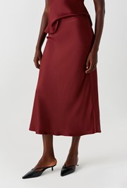 Luna Satin Midi Slip Skirt
