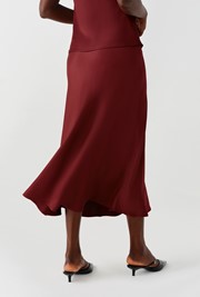 Luna Satin Midi Slip Skirt