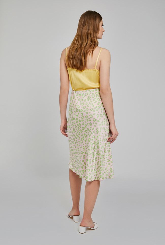Laila Cheetah Print Satin Midi Skirt | Ghost London