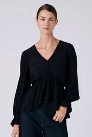 Tabitha Crepe Tie Waist Blouse