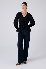 Tabitha Crepe Tie Waist Blouse