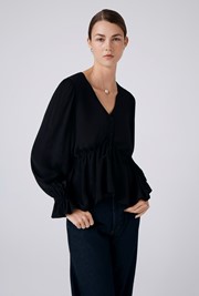 Tabitha Crepe Tie Waist Blouse