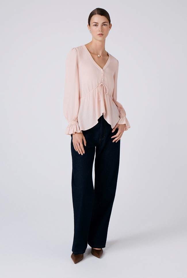 Tabitha Crepe Tie Waist Blouse