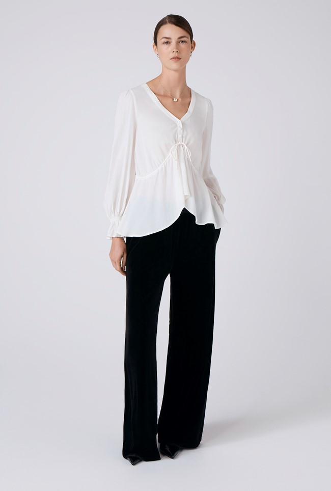 Tabitha Crepe Tie Waist Blouse