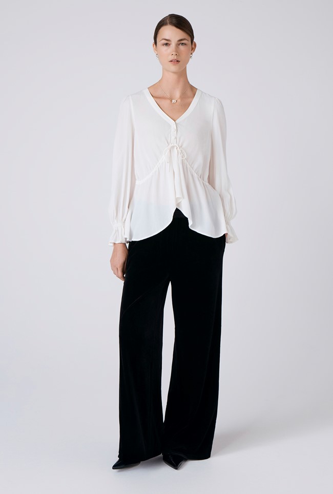 Tabitha Crepe Tie Waist Blouse