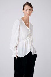Tabitha Crepe Tie Waist Blouse