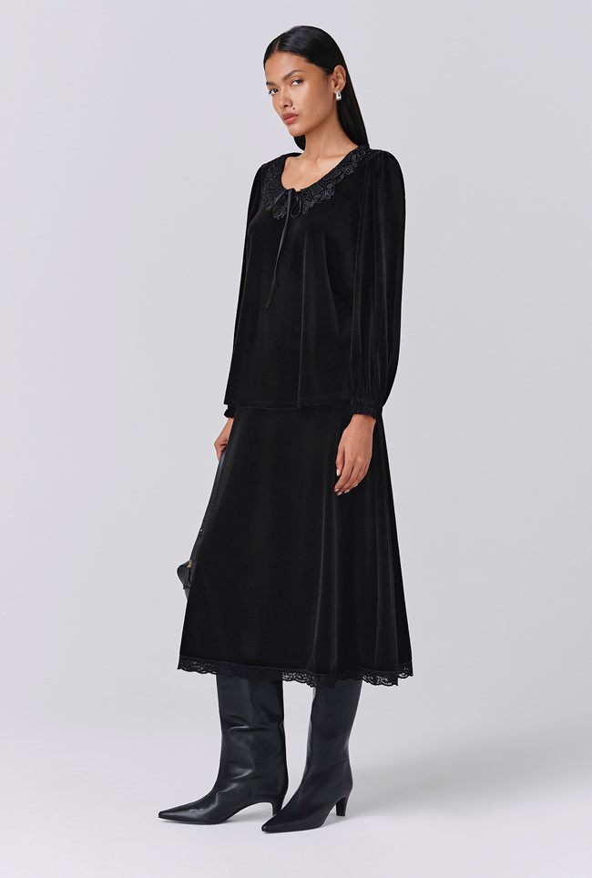 Haidee Velvet Doll Neck Top