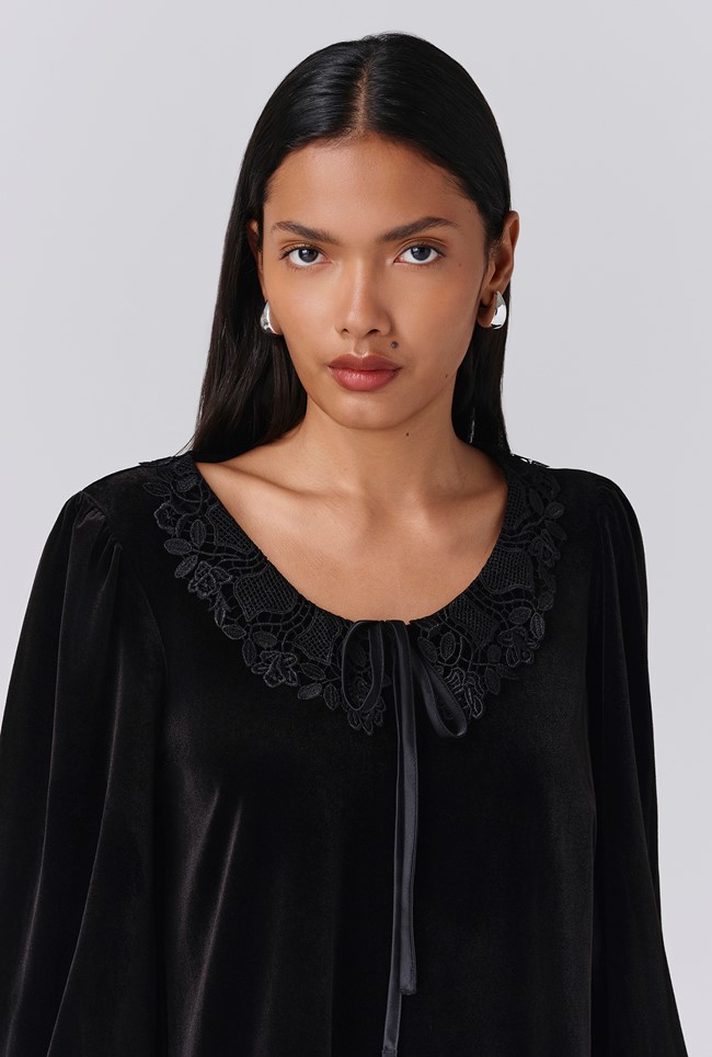 Haidee Velvet Doll Neck Top