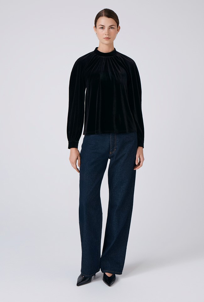 Athena Velvet High Neck Top