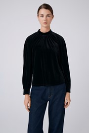 Athena Velvet High Neck Top