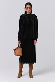 Athena Velvet High Neck Top