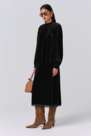 Athena Velvet High Neck Top