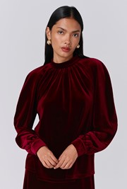 Athena Velvet High Neck Top