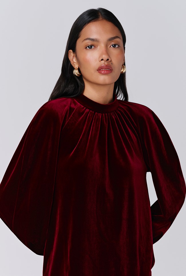 Athena Velvet High Neck Top