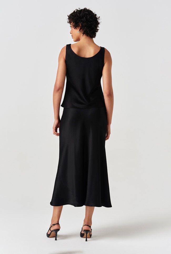 Nyla Cowl Neck Satin Top