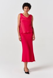 Nyla Cowl Neck Satin Top