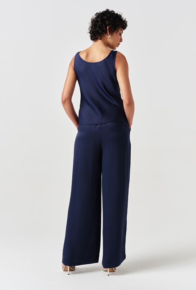 Nyla Cowl Neck Satin Top