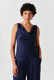 Nyla Cowl Neck Satin Top