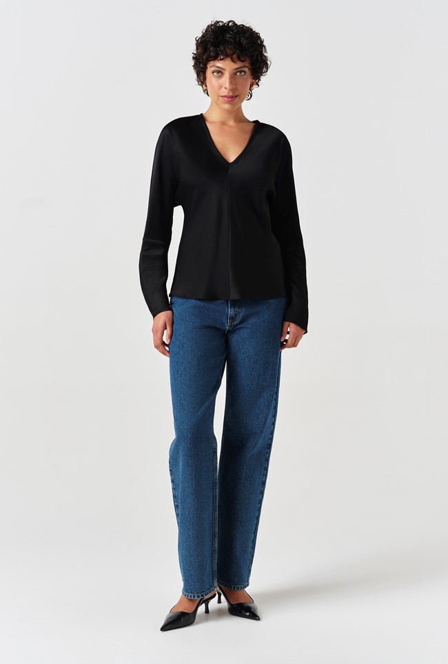 Lucille Long Sleeve Satin Top