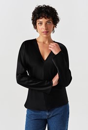 Lucille Long Sleeve Satin Top