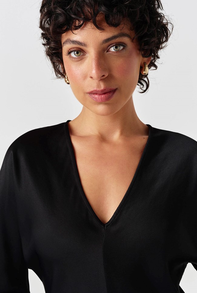 Lucille Long Sleeve Satin Top