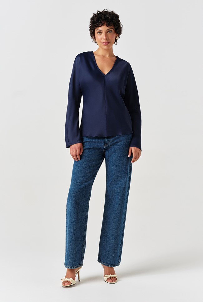 Lucille Long Sleeve Satin Top