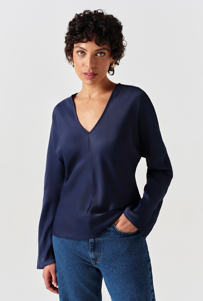 Lucille Long Sleeve Satin Top