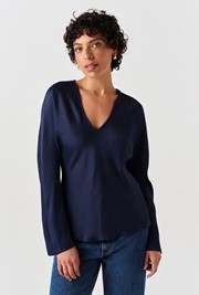 Lucille Long Sleeve Satin Top