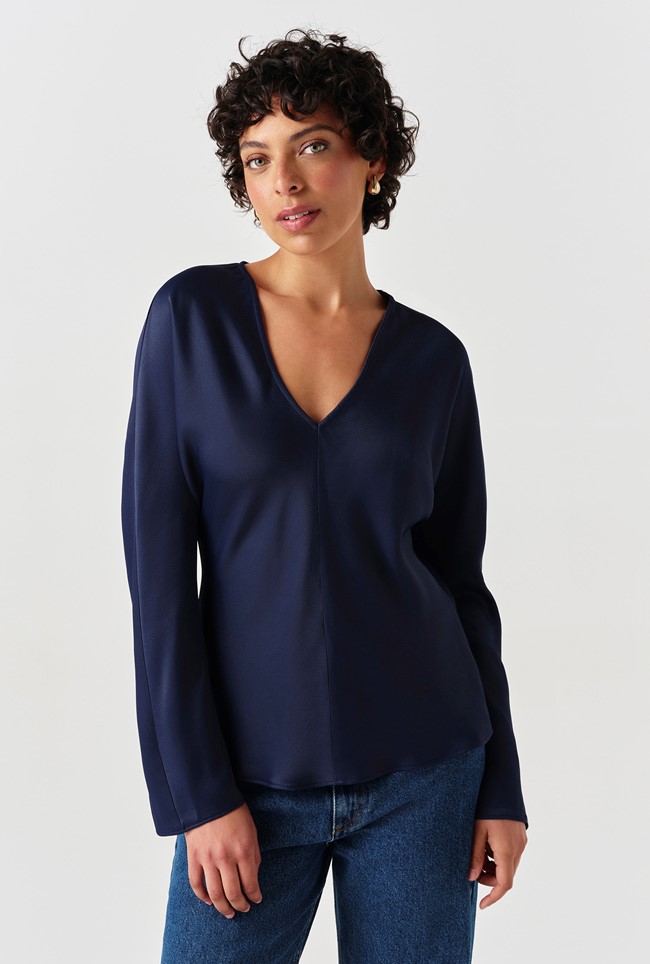 Lucille Long Sleeve Satin Top