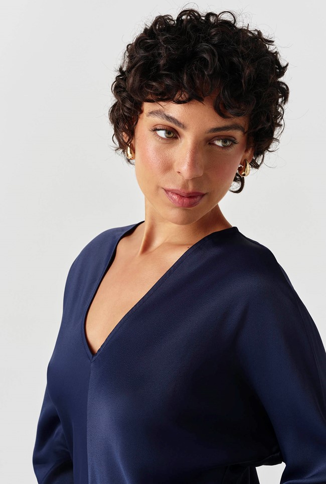Lucille Long Sleeve Satin Top