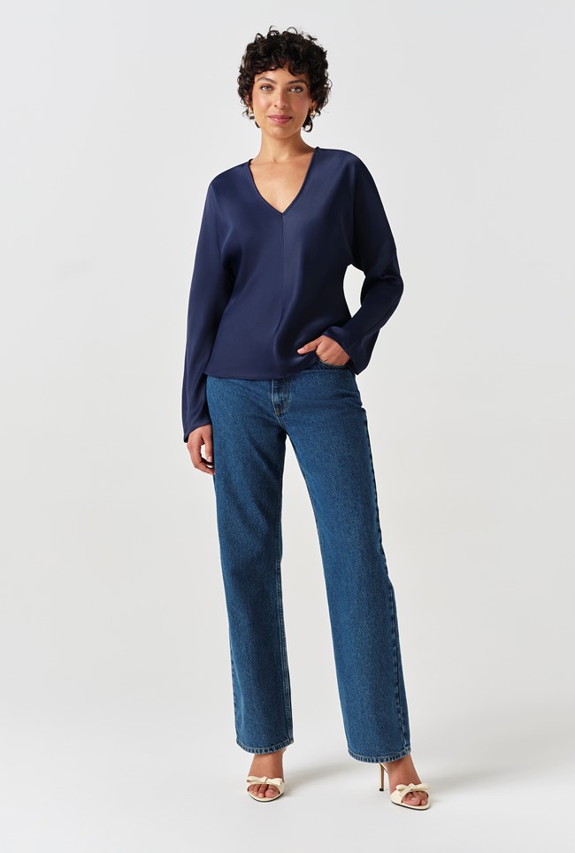 Lucille Long Sleeve Satin Top