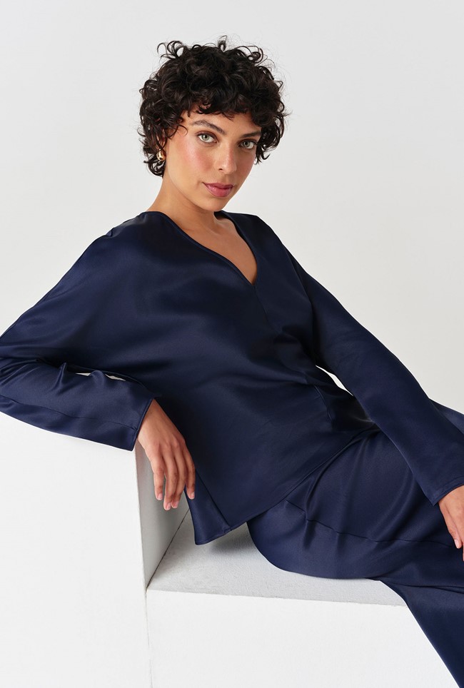 Lucille Long Sleeve Satin Top