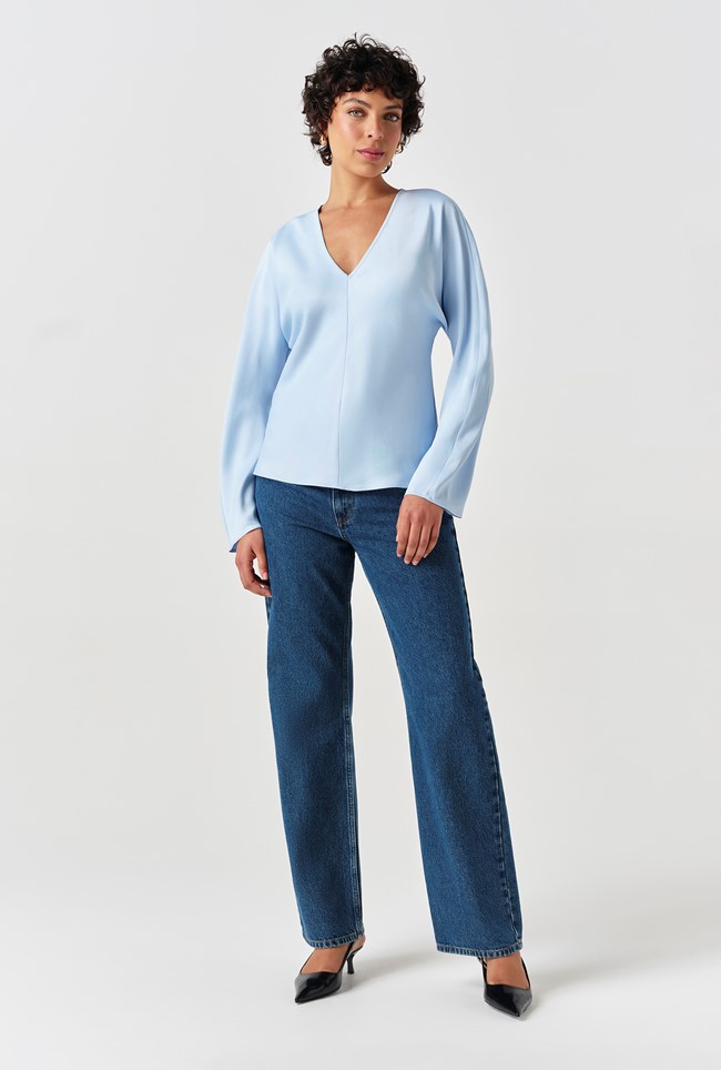 Lucille Long Sleeve Satin Top
